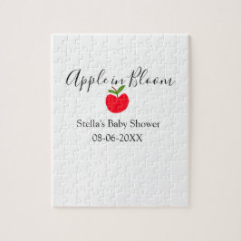 Apple in bloom baby shower red apple name date  ジグソーパズル