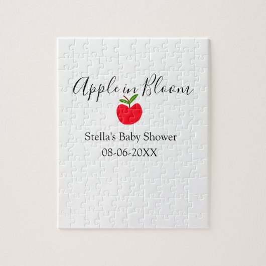 Apple in bloom baby shower red apple name date  ジグソーパズル (縦)