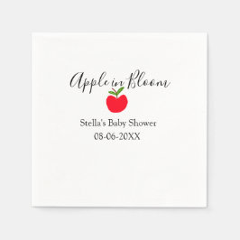 Apple in bloom baby shower red apple name date  スタンダードカクテルナプキン