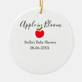 Apple in bloom baby shower red apple name date  セラミックオーナメント