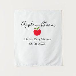 Apple in bloom baby shower red apple name date  タペストリー