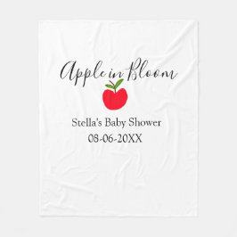 Apple in bloom baby shower red apple name date  フリースブランケット
