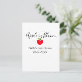 Apple in bloom baby shower red apple name date  ポストカード (スタンド正面)