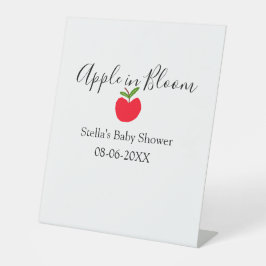 Apple in bloom baby shower red apple name date  台座サイン