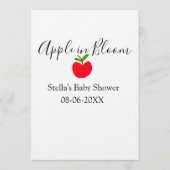 Apple in bloom baby shower red apple name date  招待状 (正面)