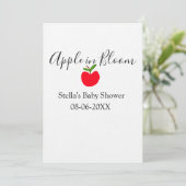 Apple in bloom baby shower red apple name date 招待状 (スタンド正面)