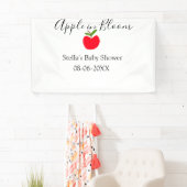 Apple in bloom baby shower red apple name date  横断幕 (インサイチュ)