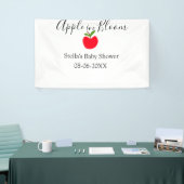 Apple in bloom baby shower red apple name date  横断幕 (トレードショー)