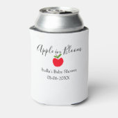 Apple in bloom baby shower red apple name date  缶クーラー (缶裏面)