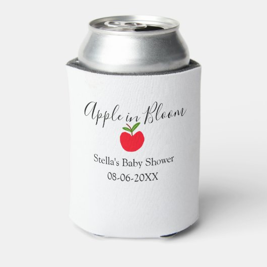 Apple in bloom baby shower red apple name date  缶クーラー (缶裏面)