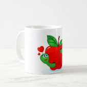 Apple in Love、白いマグカップ コーヒーマグカップ (正面左)