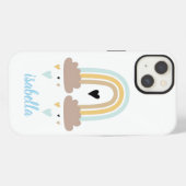 Apple iPhone 13 ケース - 虹色ハート型の雨 (裏面横)