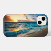 Apple iPhone 14 カバー - 海辺のサンセット (裏面横)