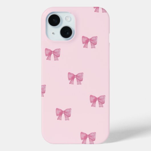 Apple Iphone 15 用ピンクリボンデザインのスマホケース Case-Mate iPhoneケース (裏面)