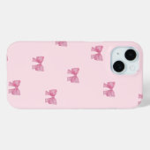 Apple Iphone 15 用ピンクリボンデザインのスマホケース Case-Mate iPhoneケース (裏面 (横))