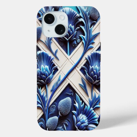 Apple iPhone 15 Case-Mate with Scottish Thistles iPhoneケース (裏面)