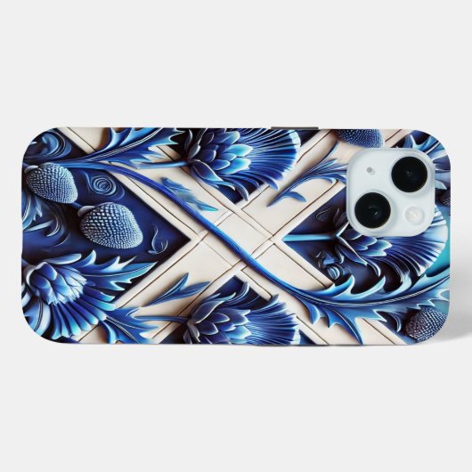 Apple iPhone 15 Case-Mate with Scottish Thistles iPhoneケース (裏面 (横))
