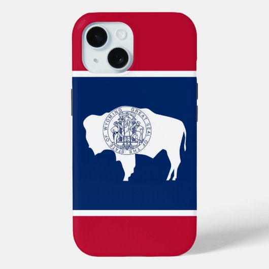 Apple iPhone 15 Case-Mate, Wyoming flag Case-Mate iPhoneケース (裏面)