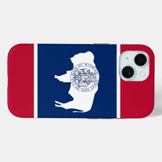 Apple iPhone 15 Case-Mate, Wyoming flag Case-Mate iPhoneケース (裏面 (横))