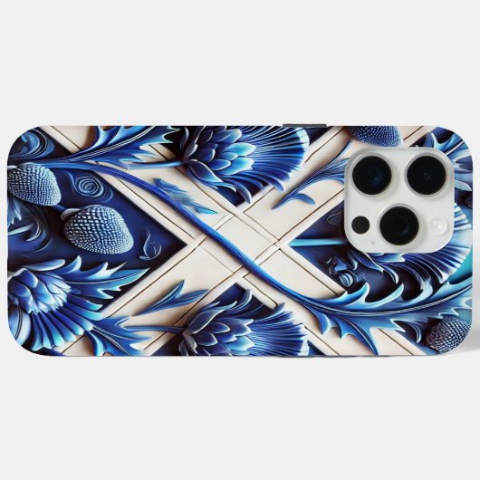 Apple iPhone 15 Pro Max Case, Scottish Thistles Case-Mate iPhoneケース (裏面 (横))