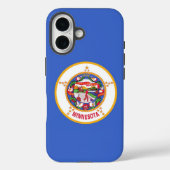 Apple iPhone 16ミネソタ州旗とケースメイト Case-Mate iPhoneケース (裏面)