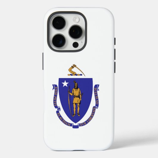 Apple iPhone 16 Pro Case-Mate,マサチューセッツ州旗 Case-Mate iPhoneケース (裏面)