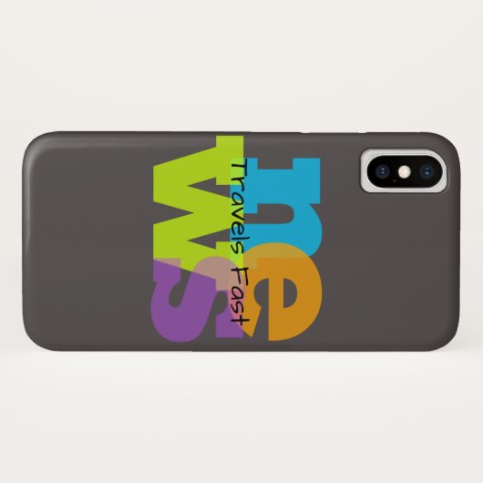 Apple iPhone Xの電話ケースニュースカラフル旅行 Case-Mate iPhoneケース (裏面(横))