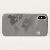 Apple iPhone Xケース世界地図ビジネス旅行グレー Case-Mate iPhoneケース (裏面(横))