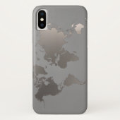 Apple iPhone Xケース世界地図ビジネス旅行グレー Case-Mate iPhoneケース (裏面)