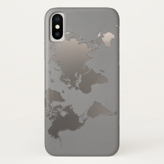 Apple iPhone Xケース世界地図ビジネス旅行グレー Case-Mate iPhoneケース (裏面)