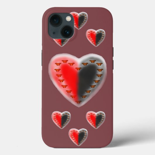 Apple iPhone X、陰陽バタフライハート Case-Mate iPhoneケース (裏面)