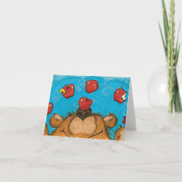 Apple Juggling Bear / Note Card カード