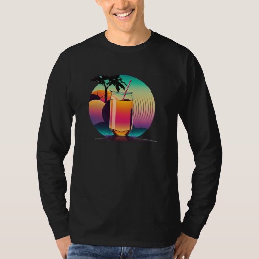 Apple Juice Synthwave 80s Retrowave Aesthetic Tシャツ (正面)