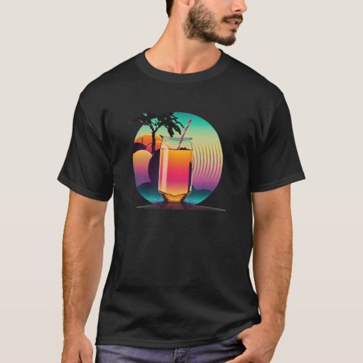 Apple Juice Synthwave 80s Retrowave Aesthetic Tシャツ (正面)