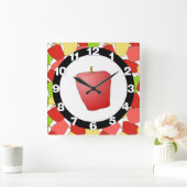 Apple Jumbleパターン スクエア壁時計 (ホーム)