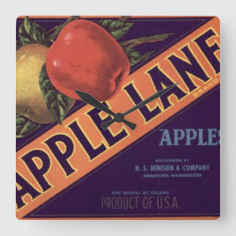 Apple Laneブランド枠ラベル スクエア壁時計