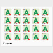Apple Letter A スクエアシール (シート)