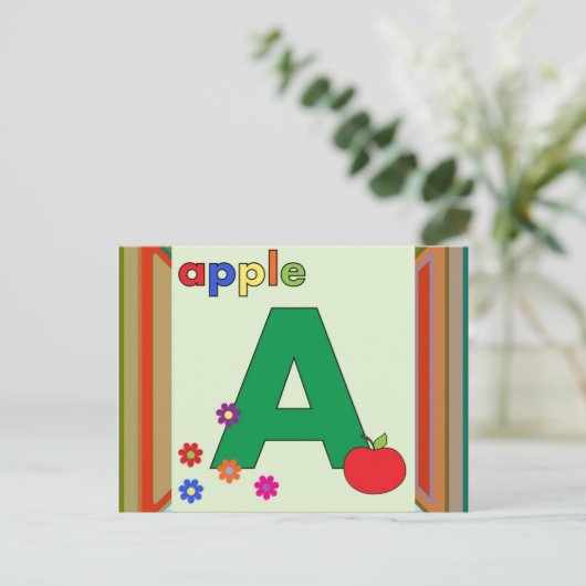 Apple Letter A ポストカード (スタンド正面)