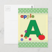 Apple Letter A ポストカード (正面/裏面)