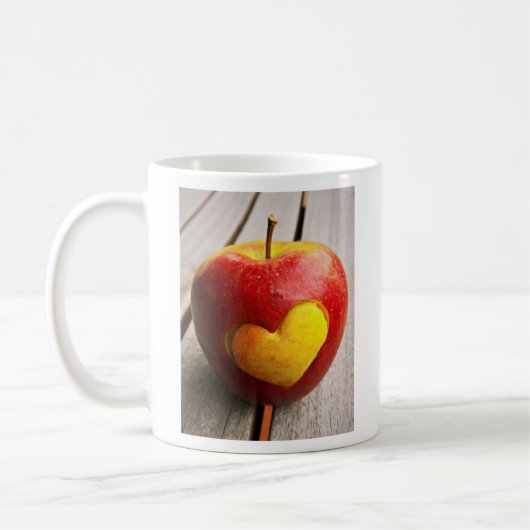 「Apple Love」かわいい写真。買今 コーヒーマグカップ (左)