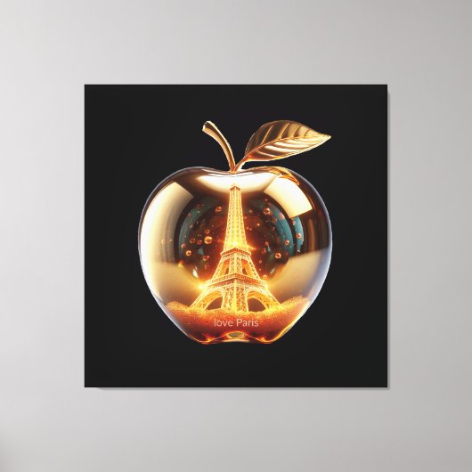 Apple Love Paris キャンバスプリント (正面)