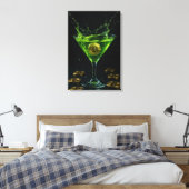 Apple Martini Glass浮動Bitcoin Art キャンバスプリント (インサイチュ (寝室))