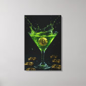 Apple Martini Glass浮動Bitcoin Art キャンバスプリント (正面)