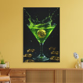 Apple Martini Glass浮動Bitcoin Art キャンバスプリント (インサイチュ (リビング))