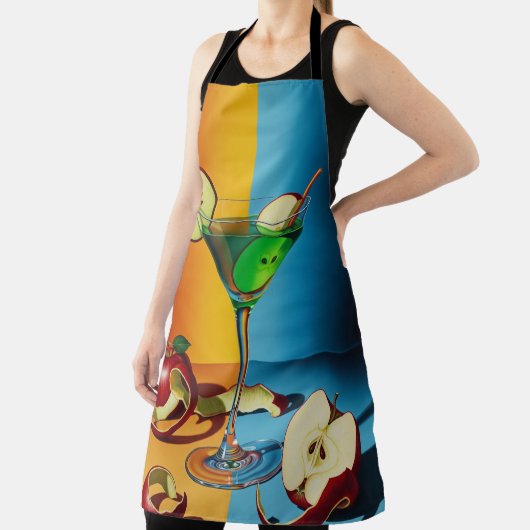 Apple Martini Pop Art エプロン (インサイチュ)