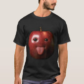 Apple Meme Face | Gen Zの脳みそ腐敗おもしろデザイン Tシャツ (正面)
