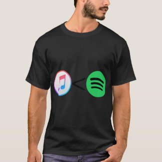Apple Music<Spotify Sticker Tシャツ