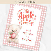 Apple of Eye Gingham Baby Showerの好意のサイン ポスター