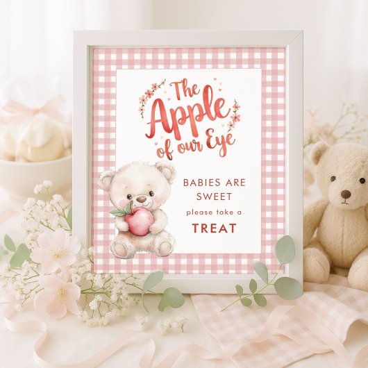 Apple of Eye Take a Treat Gingham Baby Shower ポスター