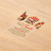 Apple of Her Eye秋マーケットバスケットブライダルシャワー アクリル招待状 (レイダウン)